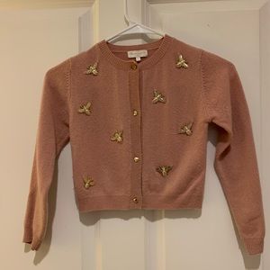 Cashmere Blue Comme Gris girls’ bumblebee cardigan